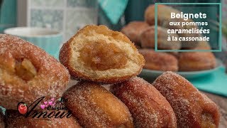 recette de beignets farcis aux pommes caramelisées petrissage dans le sachet [upl. by Bullivant]