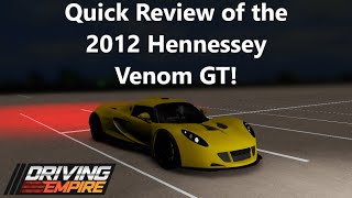 Quick Review of the 2012 Hennessey Venom GT in Driving Empire May 2022 [upl. by Enylecoj]