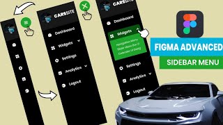 Advanced Figma Side Menu with Submenus  Collapsible Side navigation menu 2021 [upl. by Ateekan]