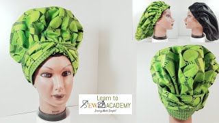 How to Sew A Reversible Bonnet HeadWrap  Make A Head Wrap  Satin Bonnet Headtie EASY DIY PROJECT [upl. by Yrelbmik]