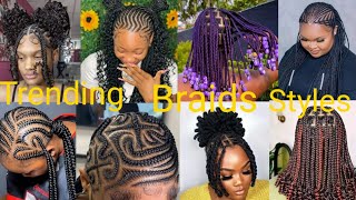 60  New Trending Braids Hairstyles For Black Women 2024  Latest Short Braids Hairstyles [upl. by Allyce]