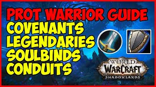 PROT Warrior Guide Best Covenant Legendaries Soulbinds Conduits  WoW Shadowlands [upl. by Lilllie]