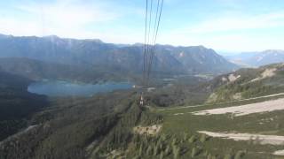 Zugspitze  Eibsee Seilbahn Talabfahrt in Echtzeit mit Fernsicht HD [upl. by Zoi]