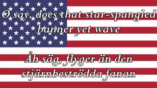 Svensk text  The Star Spangled Banner  USAs Nationalsång [upl. by Olocin8]