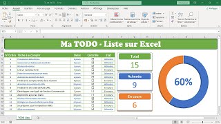 Mettre sur pied une TODO Liste sur Excel [upl. by Aridatha]