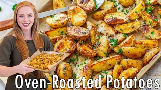 EASY OvenRoasted Potatoes Recipe  with Thyme Parsley amp Parmesan  Beef Lamb Chicken Seafood [upl. by Cordula281]