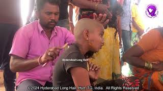 Cute Pie Temple Shave  Bonalu Special  Hyderabad Long Hair [upl. by Elay]