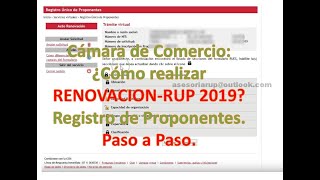 Renovación RUP 2019 CCB Registro Único de Proponentes [upl. by Jon]