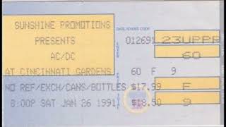 ACDC The Razors Edge Live Cincinnati Gardens Cincinnati Ohio Jan 26th 1991 [upl. by Staci]