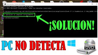 Windows 10 NO reconoce el Lector de CDDVD  SOLUCIÓN desde CMD [upl. by Nayr782]