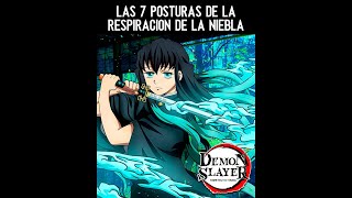 Las 7 Posturas de la Respiracion de la Niebla en Kimetsu no Yaiba Demon Slayer [upl. by Aniale]