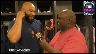 MLB Astros Jon Singleton one on one with Coach Mayden [upl. by Nedroj]