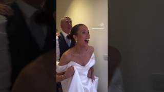 Wedding Conga Line 🤩♥️ singingwaiters wedding bride groom surprise singingwaitersuk [upl. by Lottie]