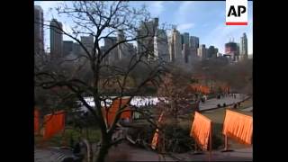 Artists Christo and JeanneClaude open Central Park installation [upl. by Leuamme]