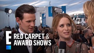 quotThe Crownquot Actors Are Starstruck at 2017 SAG Awards  E Red Carpet amp Award Shows [upl. by Akamahs]