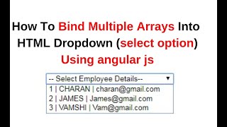 bind multiple arrays into dropdown html select option Angular js 177 [upl. by Favata600]