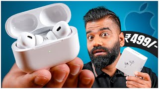 Apple AirPods Pro 2 in ₹499 Unboxing amp First Look  100 Fake But 100 Same🔥🔥🔥 [upl. by Ycnej574]