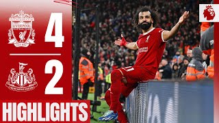 Salah Double Gakpo amp Jones Goals Liverpool 42 Newcastle  Highlights [upl. by Aihseket683]