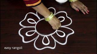 Simple Beginners Freehand Kolam Designs  easy rangoli  Muggulu without dots [upl. by Lledraw453]