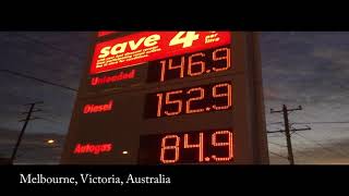 current fuel prices Friday 4th May 2018 Melbourne Victoria Australia [upl. by Dnomyaw679]