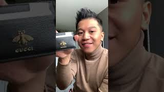 Unboxing Gucci Black Leather Animalier Card Case Card Holder Wallet 💚❤️🐝 [upl. by Ysle397]