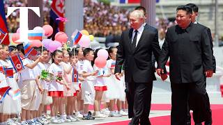 Putin receives lavish welcome in North Korea [upl. by Aleck]