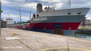 Salt water vessel Finnborg at the Soo Locks [upl. by Oiligriv]