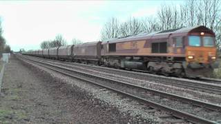 66082 on 6H15 1454 Immingham  Drax Power Station loaded HTAs [upl. by Gottwald]