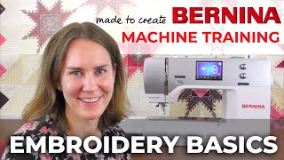 BERNINA Machine Training Embroidery Basics  Quilt Beginnings [upl. by Dnomse]