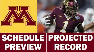 Minnesota Football 2024 Schedule Preview amp Record Projection [upl. by Brigit151]