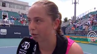 Jelena Ostapenko interview after close win against Karolina Pliskova  2024 Brisbane [upl. by Stavro603]