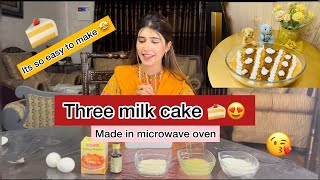 Easiest Three Milk Cake ever 🥰🍰 Tres leches  Must Try Recipe by Ammara Ahmad [upl. by Hiram258]