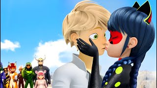 Top 15 Kisses Between Adrien And Marinette In Miraculous Ladybug [upl. by Illyes]