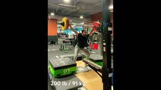 200 lb  91 kg block power snatch [upl. by Vincenta312]