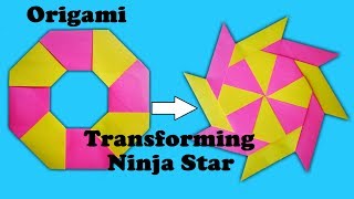 Ninja Star  How To Make Transforming Ninja Star  Paper Transforming Ninja Star  Shuriken [upl. by Htebarual]