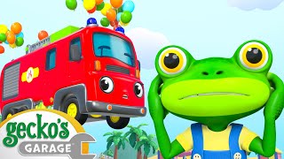 HighFlying Fire Truck  Geckos Garage  Cartoons For Kids  Toddler Fun Learning [upl. by Nnylrac]