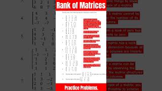 Important things to Rank of matrices and Some Practice problems FE engineering msmath [upl. by Fast]