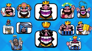 All 23 King Emotes in Clash Royale  King Emotes ASMR [upl. by Ertnom]