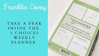 Franklin Covey 5 Choices Weekly Planner flip through details [upl. by Eaj]