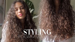 STYLING ROUTINE FOR MY THICK WAVYCURLY HAIR  Jessica Pimentel [upl. by Mohandas]