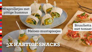 3x hartige snacks  Gezond recept  Voedingscentrum [upl. by Aihsram]