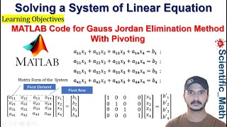 MATLAB Code for Gauss Jordan Elimination Method With Pivoting for Solving System of Linear Equations [upl. by Eceeryt949]