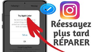 Comment résoudre le problème de réessayer plus tard sur Instagram  Erreur Instagram réessayez [upl. by Ojela7]