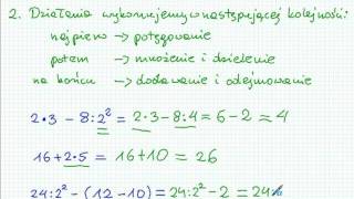 Kolejność wykonywania działań  Matematyka Szkoła Podstawowa i Gimnazjum [upl. by Naivat]