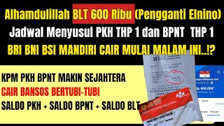 JADWAL BLT 600 RIBU PENGGANTI ELNINO MENYUSUL PENCAIRAN PKH THP 1  BPNT THP 1 BRI MANDIRI BNI BSI [upl. by Dill]