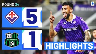 FIORENTINASASSUOLO 51  HIGHLIGHTS  Goals galore in Florence  Serie A 202324 [upl. by Latham687]