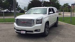 2017 GMC Yukon XL Denali 4WD HUD HandsFree Liftgate TWO DVD Screens White Oshawa ON Stock 171650 [upl. by Nethsa129]