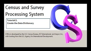 CSPro Creating the Data Dictionary [upl. by Vudimir]