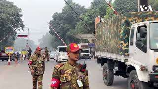 Bangladesh Deploys Army to Keep Peace Ahead of Sundays Election  VOA News [upl. by Azral]