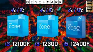 Intel i3 12100F vs i3 12300 vs i5 12400F  Benchmark  Test in 7 Games [upl. by Laud832]